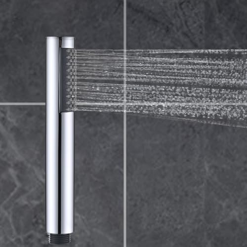 DETBOM Manopola Doccia Risparmio Idrico, Acciaio Inossidabile Soffione Doccia Alta Pressione, Doccino Doccia Anticalcare, Soffione Doccia Tondo, Ugelli in Silicone Anticalcare, Soffioni Bagno e Spa