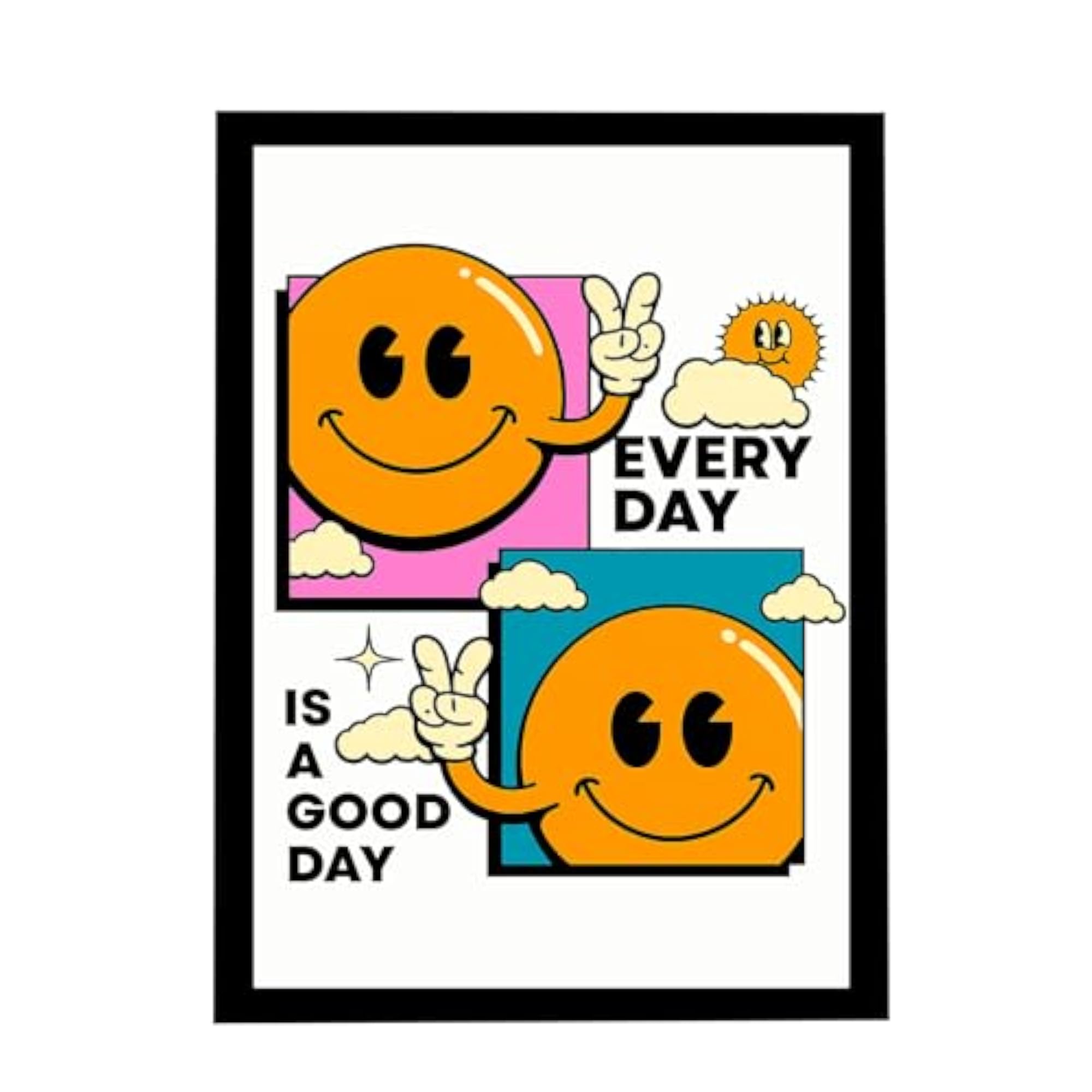 Smiley Face Motivational Wall Decor Frame