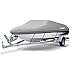 MSC Heavy Duty 300D Marine Grade Polyester Canvas Trailerable Waterproof Boat Cover, Gray,Fits V-Hull,Tri-Hull, Runabout Boat Cover (Gray, Model D - Length:17'-19' Beam width: up to 96