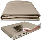 Dog Bed Covers with Zipper, Leather Waterproof Dogs Beds Liner Washable for Replacement Chew Proof Pet Bed Cover, Easy Clean Hair Resistant, Cover Only