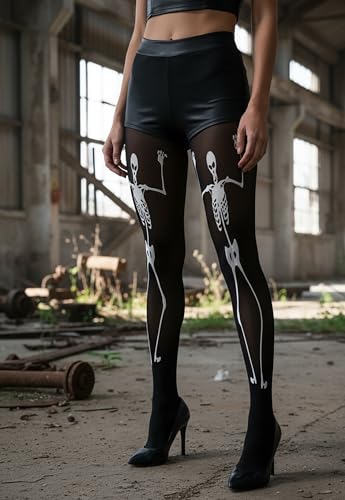 Image of ToBeInStyle Women's Scary Skeleton Leg Bones Halloween Hosiery Tights & Thigh High Stockings