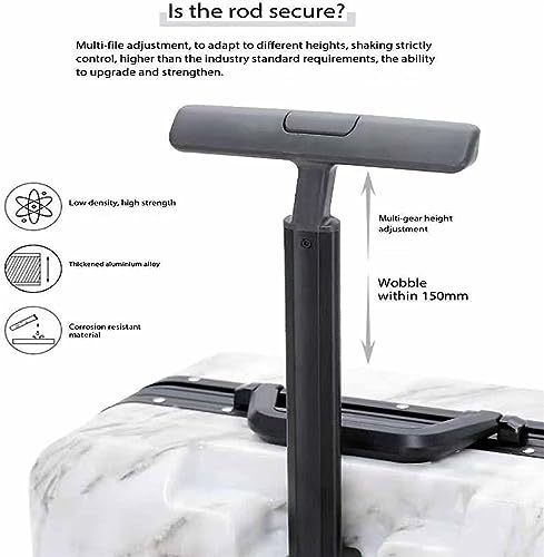 Durable Suitcase for Women Suitcases With Wheels Carry On Luggage Drop-resistant Tsa Customs Combination Lock Retro Suit Case (Color : Black, Size : 22inch)4