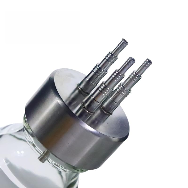 Tapa de botella GL45, acero inoxidable for botellas de reactivo de fase móvil, 1 unidad(4-Port)
