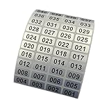 EXTRONTONDA Consecutive Number Inventory Stickers Waterproof 0.39 x 0.78 Inch Black Printing On Silver Sticker (001 to 1000)