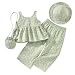 HINTINA 3T Toddler Girl Clothes Preschool Ditsy Floral Sleeveless Camisole Elastic Waist Pants Set Summer Outfits Spring Clothing, 3-4 Years, Green
