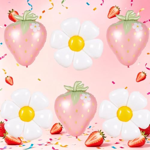 Image of Pink Strawberry Balloons Strawberry Birthday Party Decorations Berry First Birthday Party Decorations Strawberry Baby Shower Berry In Love Bridal Shower Decorations Globos De Fresa