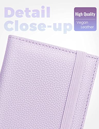 Image of Yarnic Checkbook Cover for Personal Checkbook Holder with Pen Holder | Check Book Covers & Built-in Clear Plastic Divider for Duplicate Checks (Lavender)