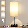 PartageiZ Pull Chain Table Lamp for Bedroom - 3 Color Temperatures, USB A + C Charging, AC Outlet, 17.4 inch Tall Bedside Lamp with E26 LED Bulb