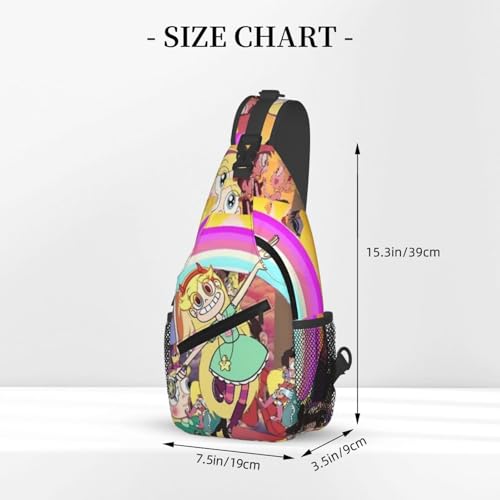 S-tar Butterfly Princess Messenger Bag Backpack Crossbody Bag Shoulder Bag Travel Hiking Backpack Unisex Black3