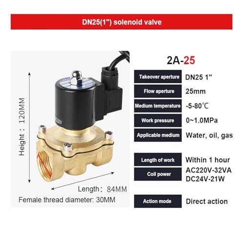 Électrovanne en laiton normalement fermée DN50 haute performance pour fontaine