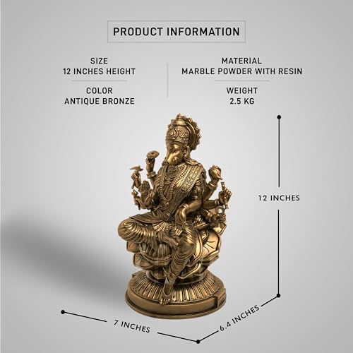 Image of SILAII Goddess Varahi Amman Sculpture - Antique Bronze Finish, Handcrafted Statue for Puja Room, Home Decor, and Gifting (Antique Bronze, 1 FEET)