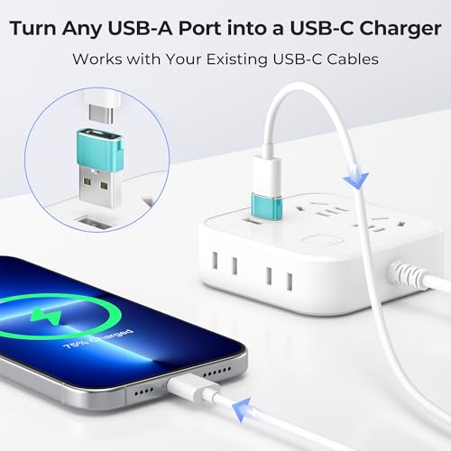 Image of Basesailor USB to USB C Adapter 3 Pack,Type C Female to USB A Male Charger Cable Converter for Apple Watch Ultra iWatch Series 9 7 SE,AirPods Pro 2,iPhone 15 14 13 12 Plus Max,iPad 9 10 Air 4 5 Mini 6