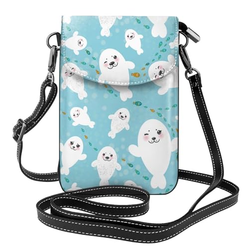 Pochette téléphone portable femmes en cuir PU avec porte-cartes