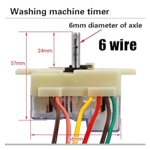 6 Wire 90 Degree Washing Machine Timer Washing Machine Timer Switch Wash Timer Semi-Automatic Double-Cylinder Washing Machine