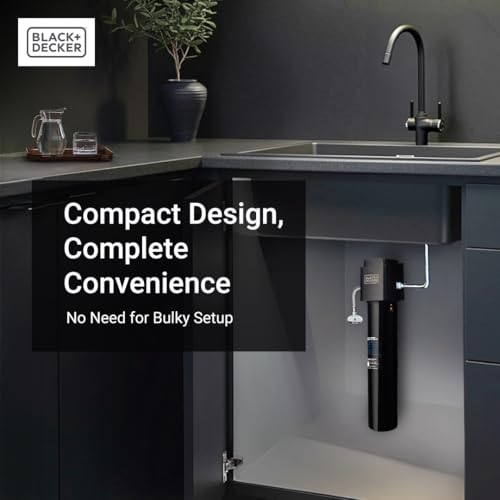 Image of BLACK+DECKER Undersink Water Filter 15'' | 2 Years | Reduces CHLORAMINE, Chlorine,Lead, PFAS, Bad Taste, Odor | Under Counter Water Filter Direct Connect to Kitchen Faucet | NSF /ANSI 42 Certified