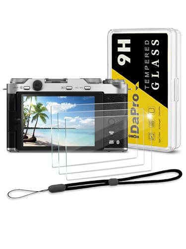 iDaPro 3Pcs para Protector de pantalla Fujifilm X-M5+[1Pcs] Cordón de mano,vidrio templado,Dureza 9H,Antiarañazos,Antiburbujas,Antihuellas,Ultra delgado,Fácil instalación