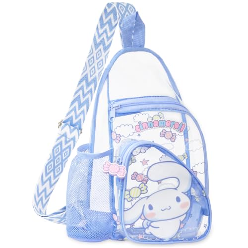 Get Trend - Get Trend Cinnamoroll Girls Clear Crossbody Bag for Stadium Events, Transparent Sling Bag Adjustable Clear Purse Kawaii Gifts (Blue Cinnamoroll) - Best Deal on Amazon