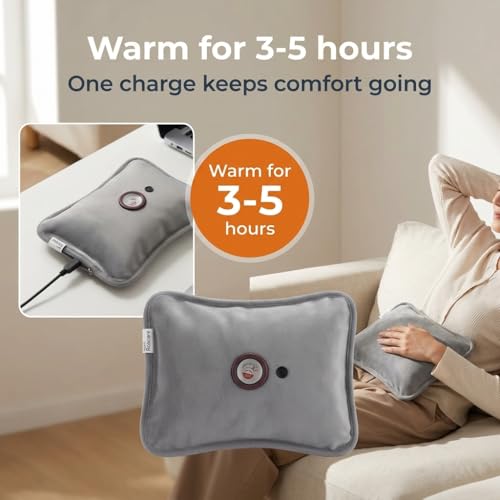 Image of Electric Hot Water Bag for Pain Relief - Large Automatic Rechargeable Heat Pad, No-Refill Design | Improves Blood Circulation & Relieves Muscle Fatigue | Hassle-Free & Easy to Use Heat Therapy