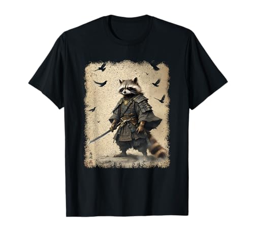 Image of Samurai Raccoon, Japanese Warrior Art | Anime & Samurai T-Shirt