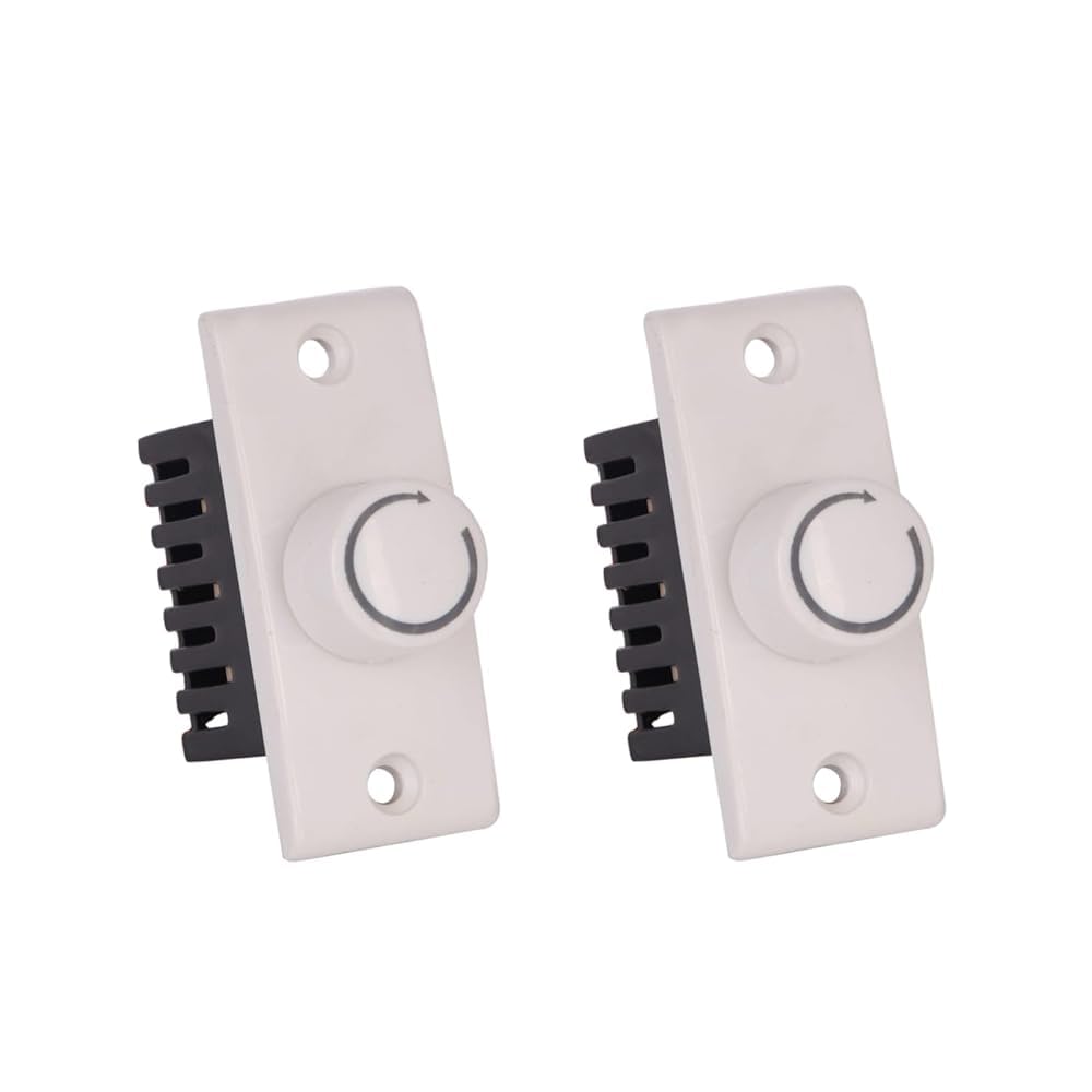 seer ceiling fan regulator dimmer type regulator use in household, offices, shops, restaurants, hospitals and more (white),non-modular(l*b = 5.5 * 2.4cm) pack of 2
