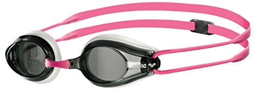 arena Tracks Swim Goggles, White / Smoke / Fuchsia, Non-Mirror