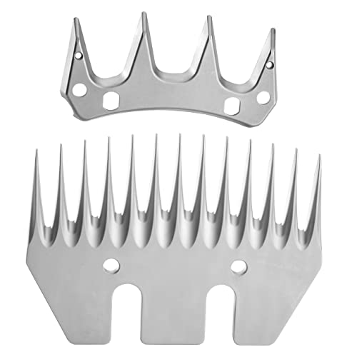 VRMETA 13 Tooth Sheep Shears Replacement Blades PRO Universal Blade for All Major Brands Oster GDJOB TAKEKIT BEETRO Dragro Lister Heiniger Sheep Clippers for Sheep Alpacas Goats (13 Tooth Silver)
