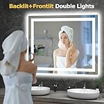 40X32 LED Bathroom Mirror with Lights, Anti-Fog, Dimmable, Backlit + Front Lit, Smart Bathroom Vanity Mirror, Memory Function, Shatterproof, Tempered Glass (Horizontal/Vertical) - Image 2