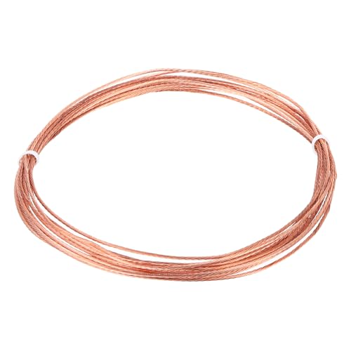 uxcell Bare Copper Ground Wire, 18 Gauge 10 ft Solid Braided Copper Cables Electronic Metallic Wire for Light Fixtures Fans Electrical Equipment