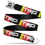 Toyota Belt, Seatbelt Buckle Belt, Toyota Racing Development TRD Rally Stripe Black Multi Color, Adjustable, Multicolor, 1.5" Wide - Fits Pant Size 24-38