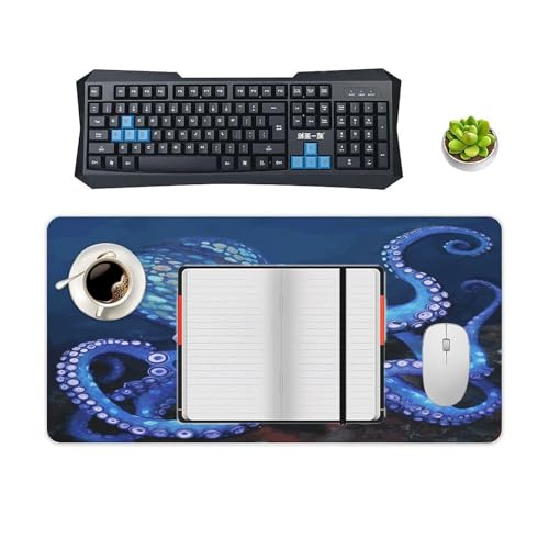 Blue Octopus Desk Mat No Resbalante Grande 60x30 cm miniatura 4