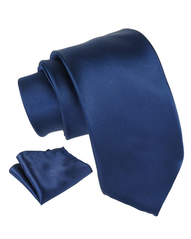 AxlonMen's Solid Micofiber Formal Tie Necktie with Pocket Square Set for Men (40 Colors) (AXSOLID_PN1)
