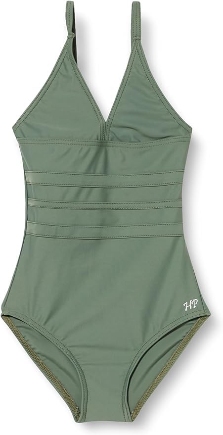 Maillot de bain une pièce fille HAUTE PRESSION uni noir X9053