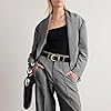RISANTRY Black Belt for Women Fashion Textured Lea... #5
