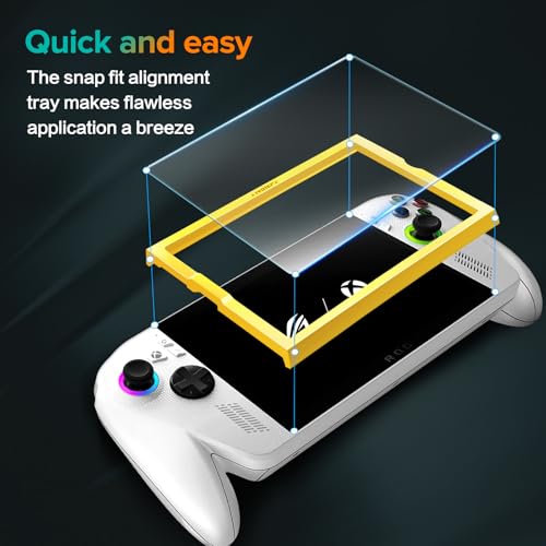 Image of ivoler Pack of 3 Tempered Glass for ROG Xbox Ally /ROG Xbox Ally X Handheld 2025, Easy Installation with Mounting Frame, Precise Alignment, 9H Hardness Screen Protector, HD Clear, Anti-Scratch