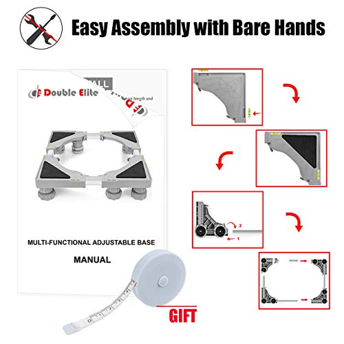 image for Mini Fridge Stand with 8 Feet, Adjustable Washing Machine Base, Multi-