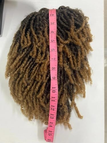 GNIMEGIL 14 Inch Short Dreadlocks Wig For Man Afro Bob Ombre Light Brown Crochet Twist Hair Braided Wigs Natural Synthetic Hair Breaking Street Dance Breathable Cap Net