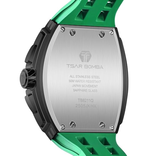 Image of Tsar Bomba Mens Watches Quartz Wristwatch for Men Waterproof 50M Analog Luxury Tonneau Chronograph Calendar Date Men's Dress Business Work Watch Gift for Men