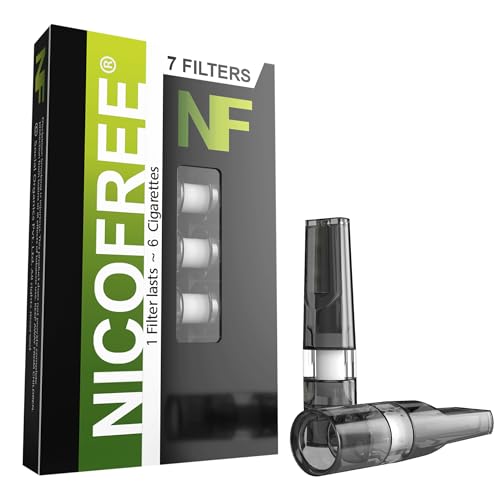Image of Nicofree | Black | 35 Cigarette Filters, 5 Packs | Made with Toxin-free, Recycle-friendly Materials | Reduce Tar, Prevent Stains & Odour on Fingers | For Cigarettes, Dokha, Medwakh Pipe