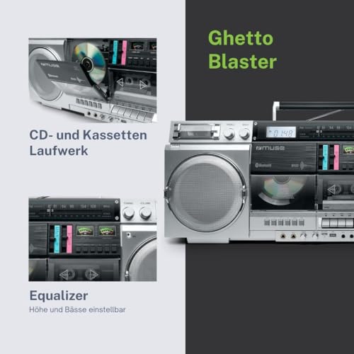 Lecteur CD et smartphone compatible Muse M-380GBS boombox vintage - 4