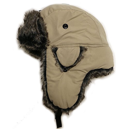City Hunter - City Hunter W200n Original Solid Trapper Ski Hat - Khaki