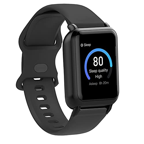 Bracelet Lamshaw en silicone souple noir pour montre 3Plus Vibe Plus