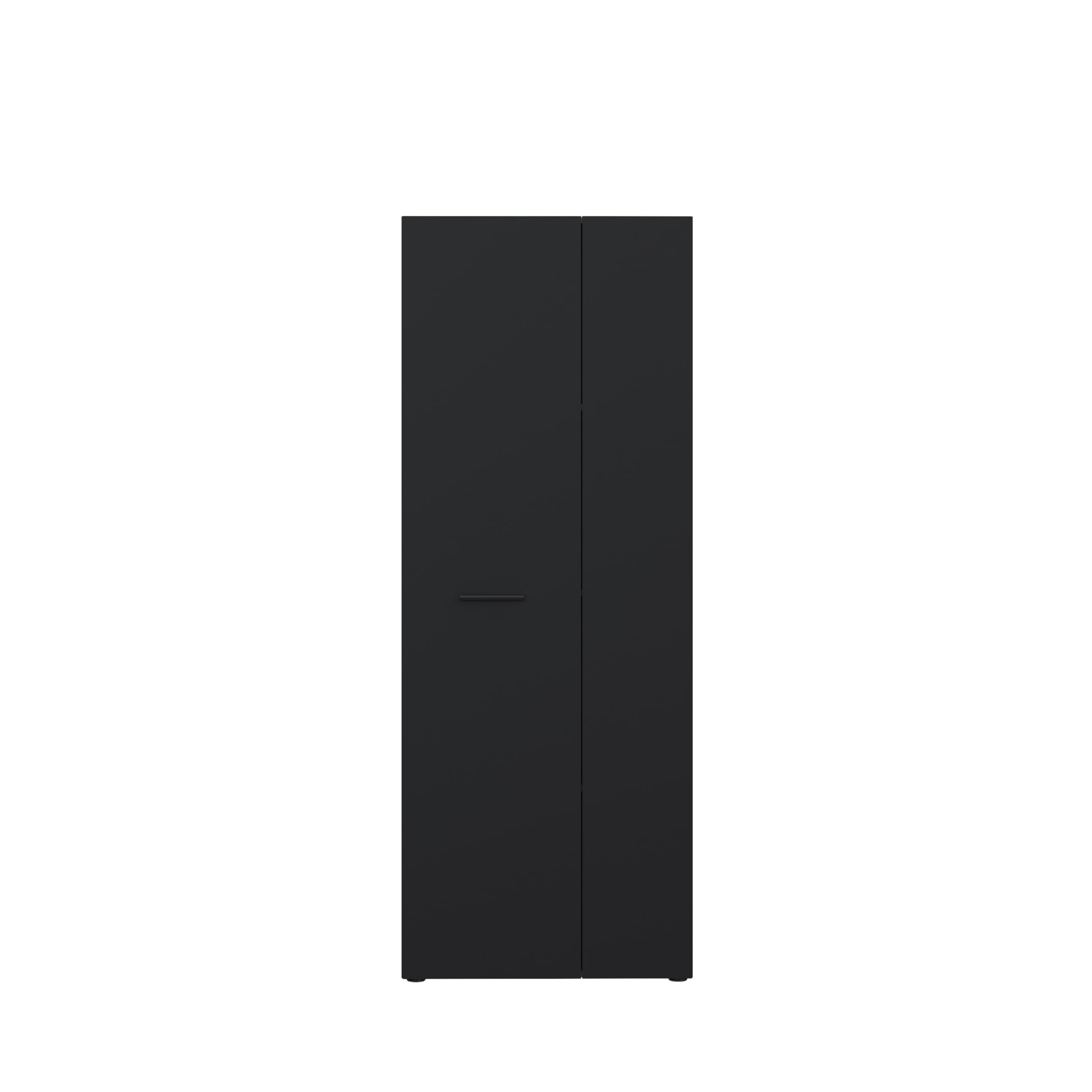 AVANTI TRENDSTORE - Feena - Armadio multiuso a 2 ante battenti con 3 ripiani, in legno laminato di colore nero. Dimensione LAP 68,7x181,1x36,5 cm