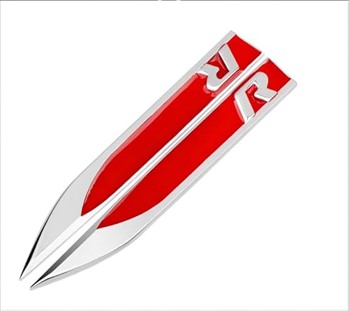 Generic 1 Pair 3D Chrome-Plated Black red Badge Badge Decal Sticker Marking Side Metal fit MK4 MK5 MK6 GTI 5 6 7 (R Red Pair)