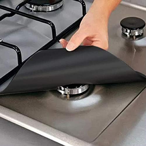 4-Pack Non-Stick Gas Stove Burner Liners - Reusable Kitchen Covers - Image 3