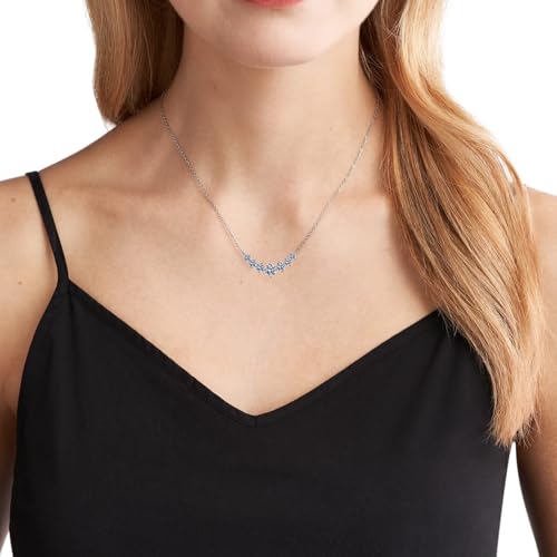 7 Stone Moissanite Pendant Necklaces, 1.7cttw D Color Moissanite 925 Sterling Silver Smile Pendant for Women Mom Wife Anniversary Birthday Gifts2