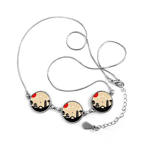 Collier motif architecture zen médaillon anti-ternissement pour peau sensible