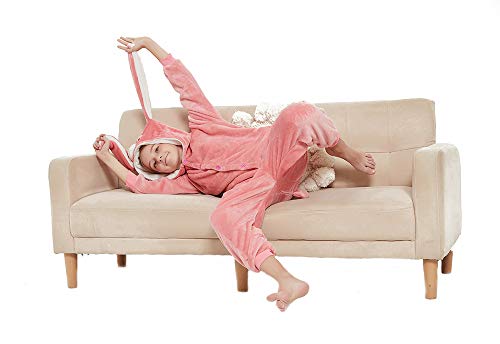 Abenca Easter Kids Bunny Onesie Rabbit Pajamas For Girls Cartoon One Piece Animal Halloween Christmas Cosplay Costume.pink Bunny.140 #TOP5