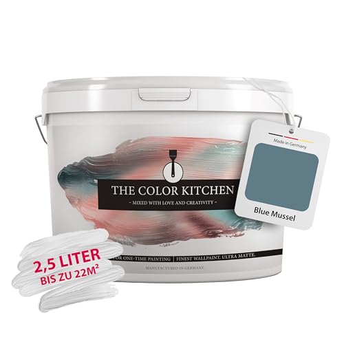 Livingwalls THE COLOR KITCHEN universelle Wandfarbe - Malerfarbe für Wohnräume und Arbeitszimmer - matte Innenfarbe in Blau - 2,5l Deckfarbe in TCK3011