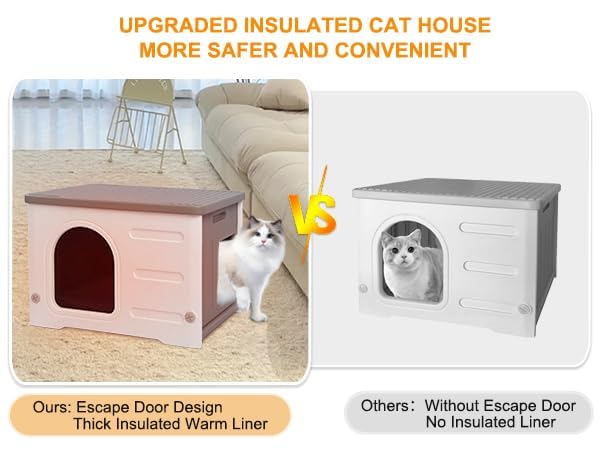 Maison pour chats douillette avec doublure isolante protectrice - 4