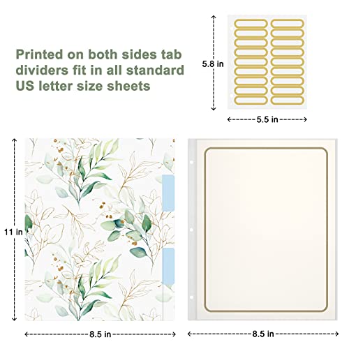 Rouidr 3 Ring Binder With Clipboard, 1 Inch Binder Organizer, 8.5" X 11" Letter Size View Binders With Dividers Tabs & Clear Sleeves, School Supplies, Office Supplies, Portfolio Binder, Leaves #TOP3